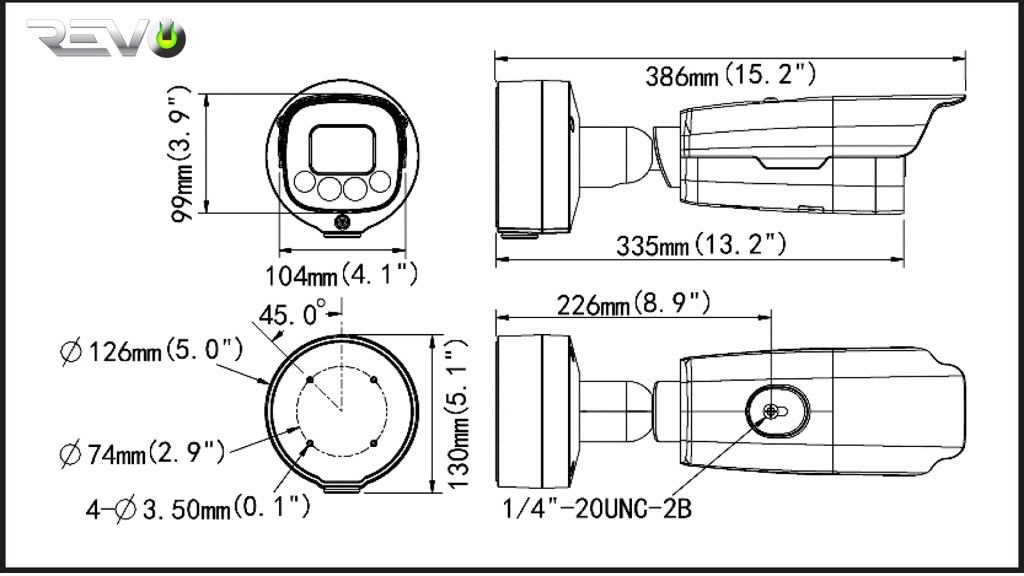 dimensions of lpr camera